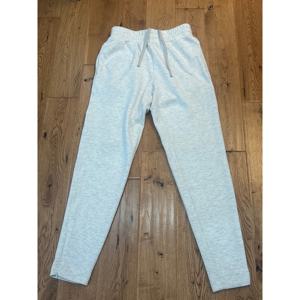 Varley DoubleSoft Slim Joggers Grey Marl Tapered Sweatpants Ankle Zip Small